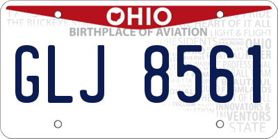 OH license plate GLJ8561
