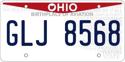 OH license plate GLJ8568
