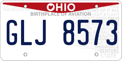 OH license plate GLJ8573