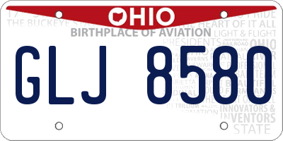 OH license plate GLJ8580