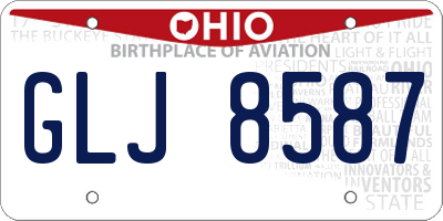 OH license plate GLJ8587