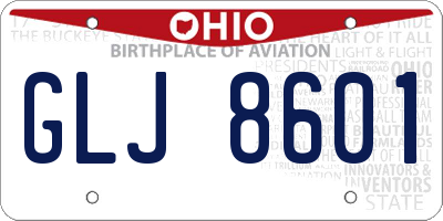 OH license plate GLJ8601
