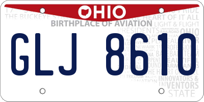 OH license plate GLJ8610