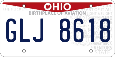 OH license plate GLJ8618