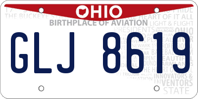 OH license plate GLJ8619