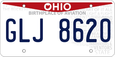 OH license plate GLJ8620