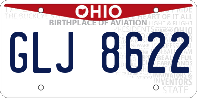 OH license plate GLJ8622