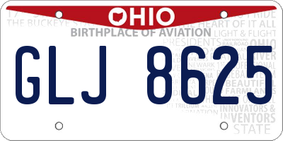 OH license plate GLJ8625