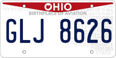 OH license plate GLJ8626