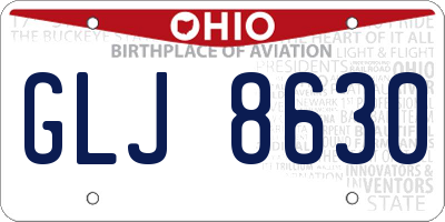 OH license plate GLJ8630