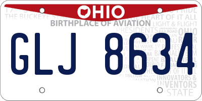 OH license plate GLJ8634