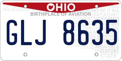 OH license plate GLJ8635