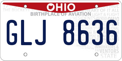 OH license plate GLJ8636