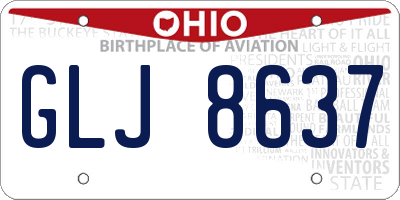 OH license plate GLJ8637