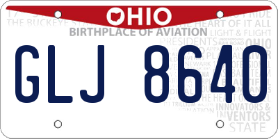 OH license plate GLJ8640