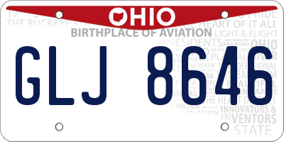 OH license plate GLJ8646