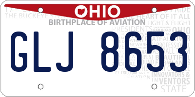 OH license plate GLJ8653