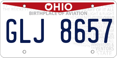 OH license plate GLJ8657
