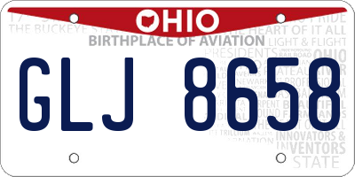 OH license plate GLJ8658