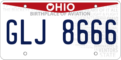 OH license plate GLJ8666