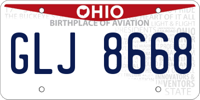 OH license plate GLJ8668