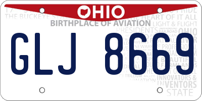OH license plate GLJ8669