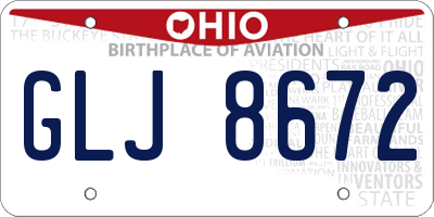 OH license plate GLJ8672