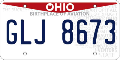 OH license plate GLJ8673