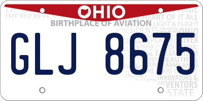 OH license plate GLJ8675
