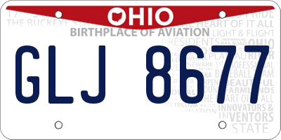 OH license plate GLJ8677