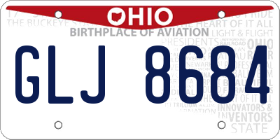 OH license plate GLJ8684