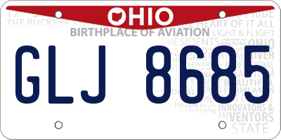 OH license plate GLJ8685