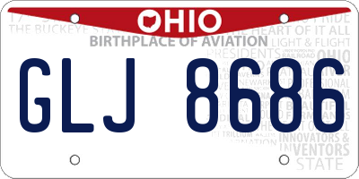 OH license plate GLJ8686