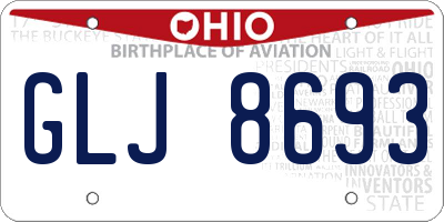 OH license plate GLJ8693