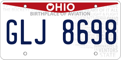 OH license plate GLJ8698