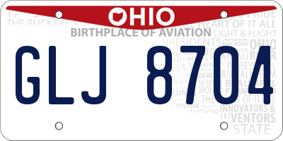 OH license plate GLJ8704