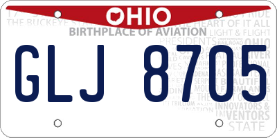 OH license plate GLJ8705