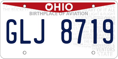 OH license plate GLJ8719