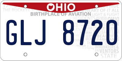 OH license plate GLJ8720