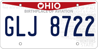 OH license plate GLJ8722