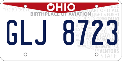 OH license plate GLJ8723