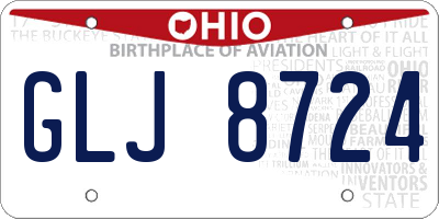 OH license plate GLJ8724