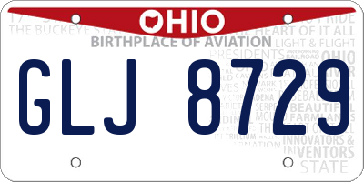 OH license plate GLJ8729