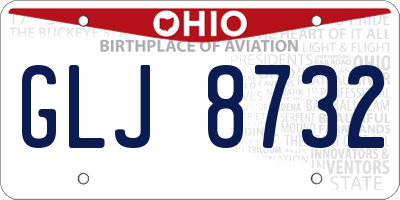 OH license plate GLJ8732