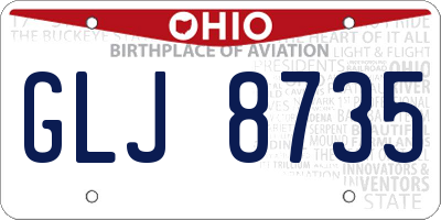 OH license plate GLJ8735
