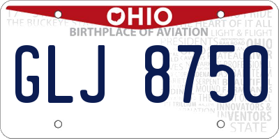 OH license plate GLJ8750
