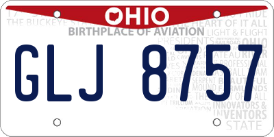 OH license plate GLJ8757
