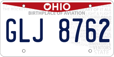 OH license plate GLJ8762