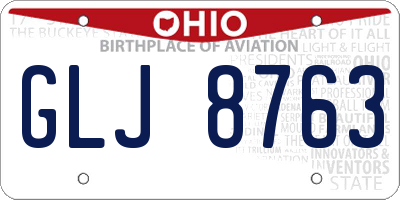 OH license plate GLJ8763