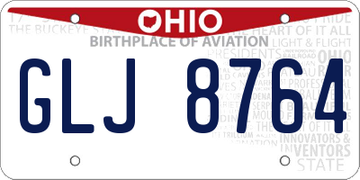OH license plate GLJ8764